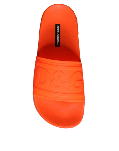 Orange Rubber Slides Sandals Beachwear Shoes - The Luxe Alliance