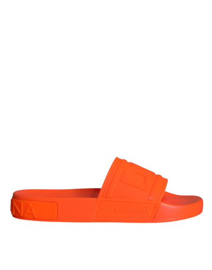 Orange Rubber Slides Sandals Beachwear Shoes - The Luxe Alliance