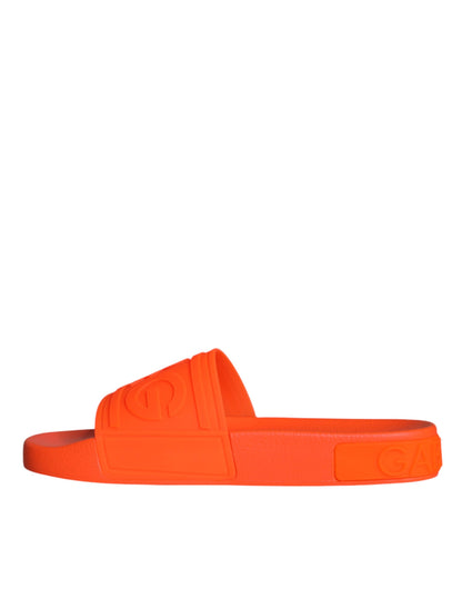 Orange Rubber Slides Sandals Beachwear Shoes - The Luxe Alliance