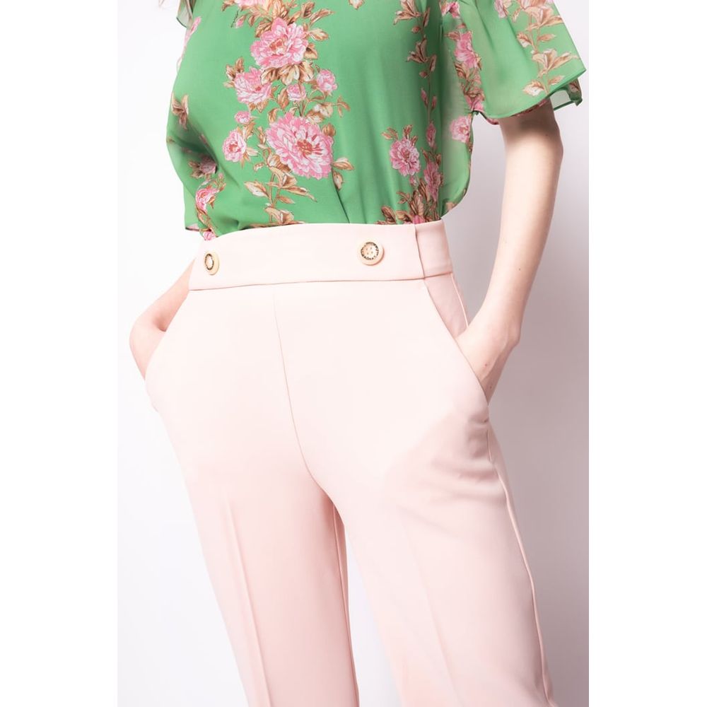  - Pink Polyester Jeans & Pant