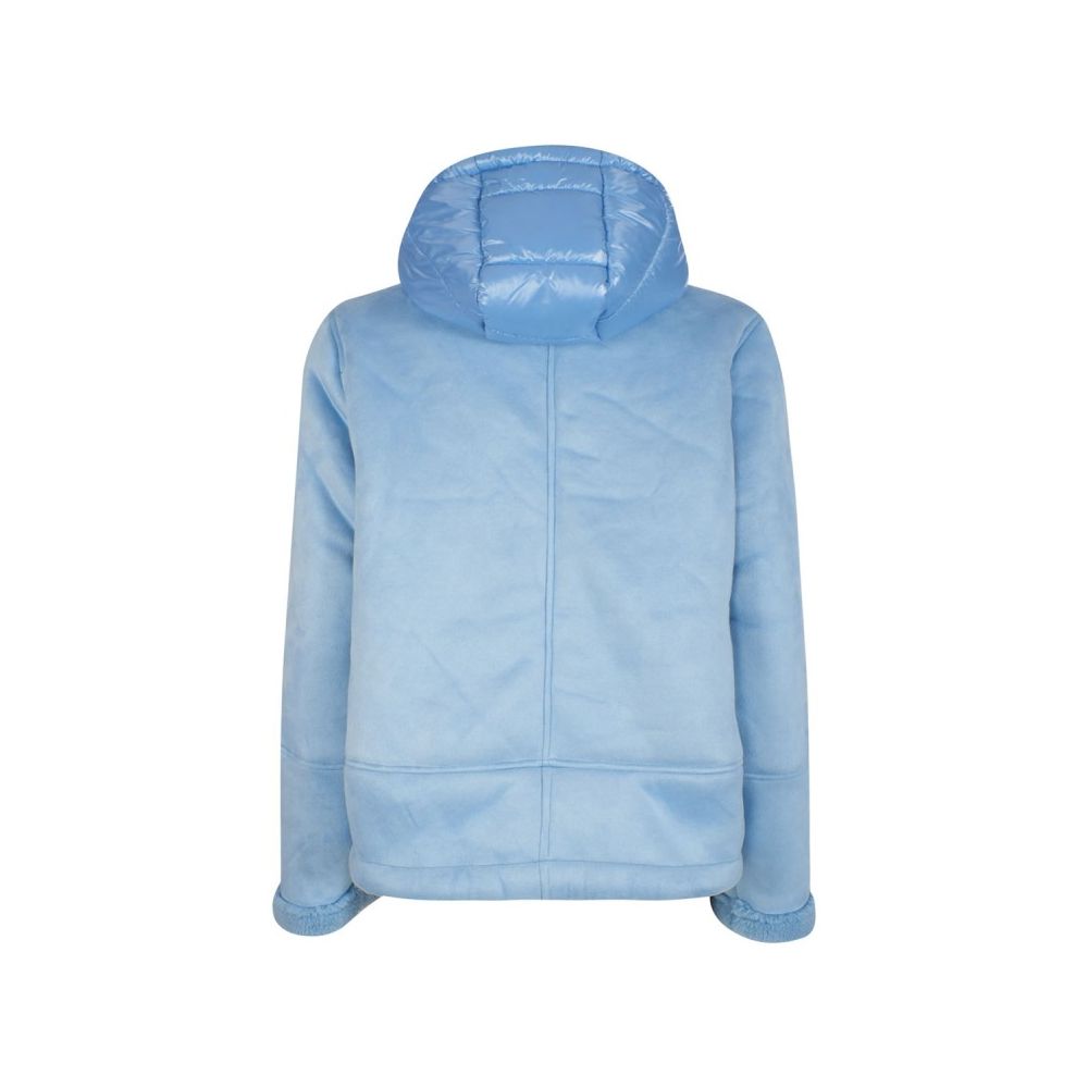 Light Blue Nylon Women Jacket