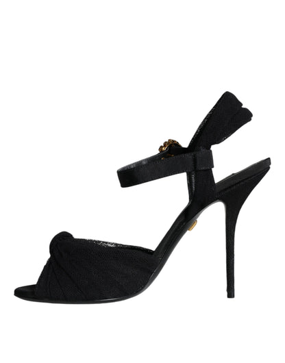  - Black KEIRA Heels Ankle Strap Sandals Shoes