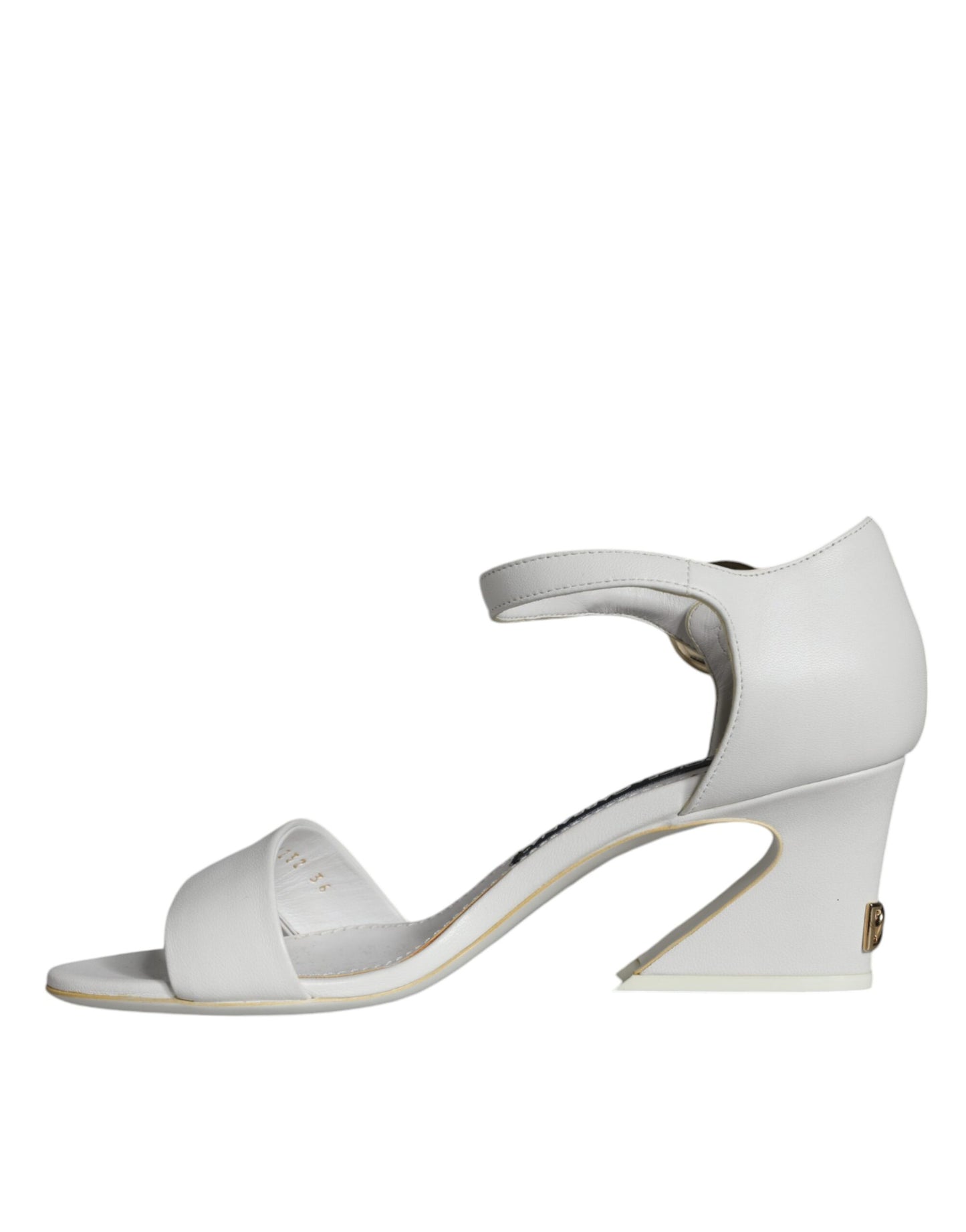 White Leather Heels Keira Sandals Shoes - The Luxe Alliance