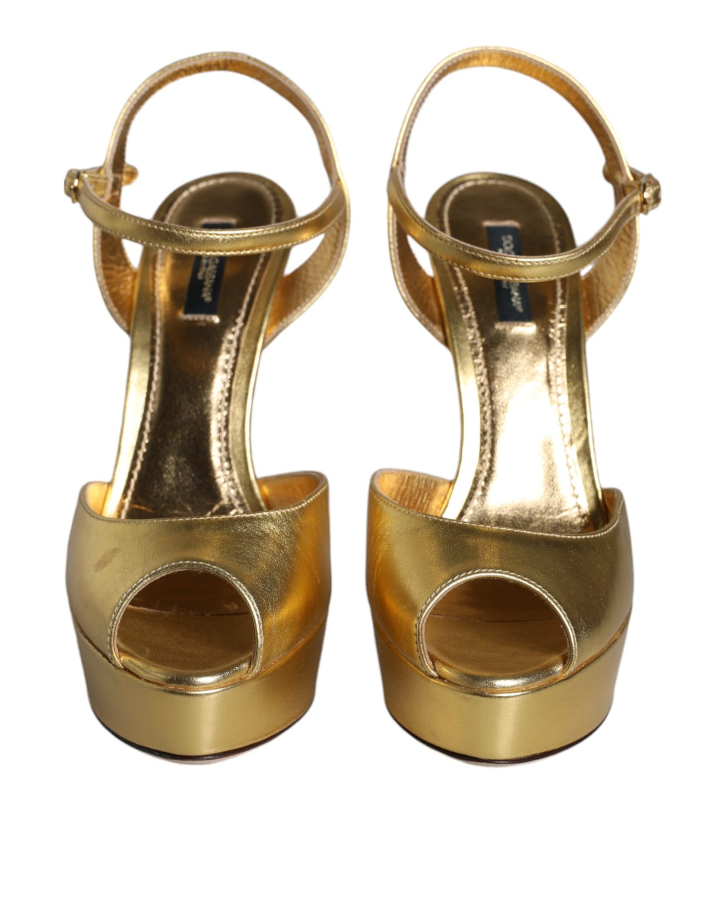 Gold Bette Leather Heels Sandals Shoes - The Luxe Alliance