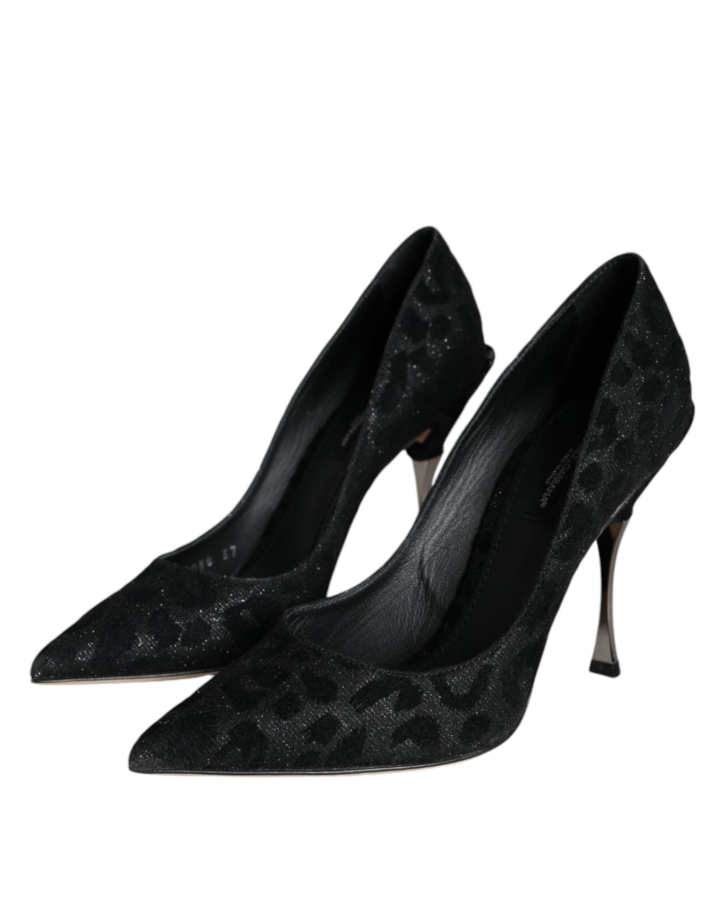  - Black Leopard Lurex High Heels Pumps Shoes