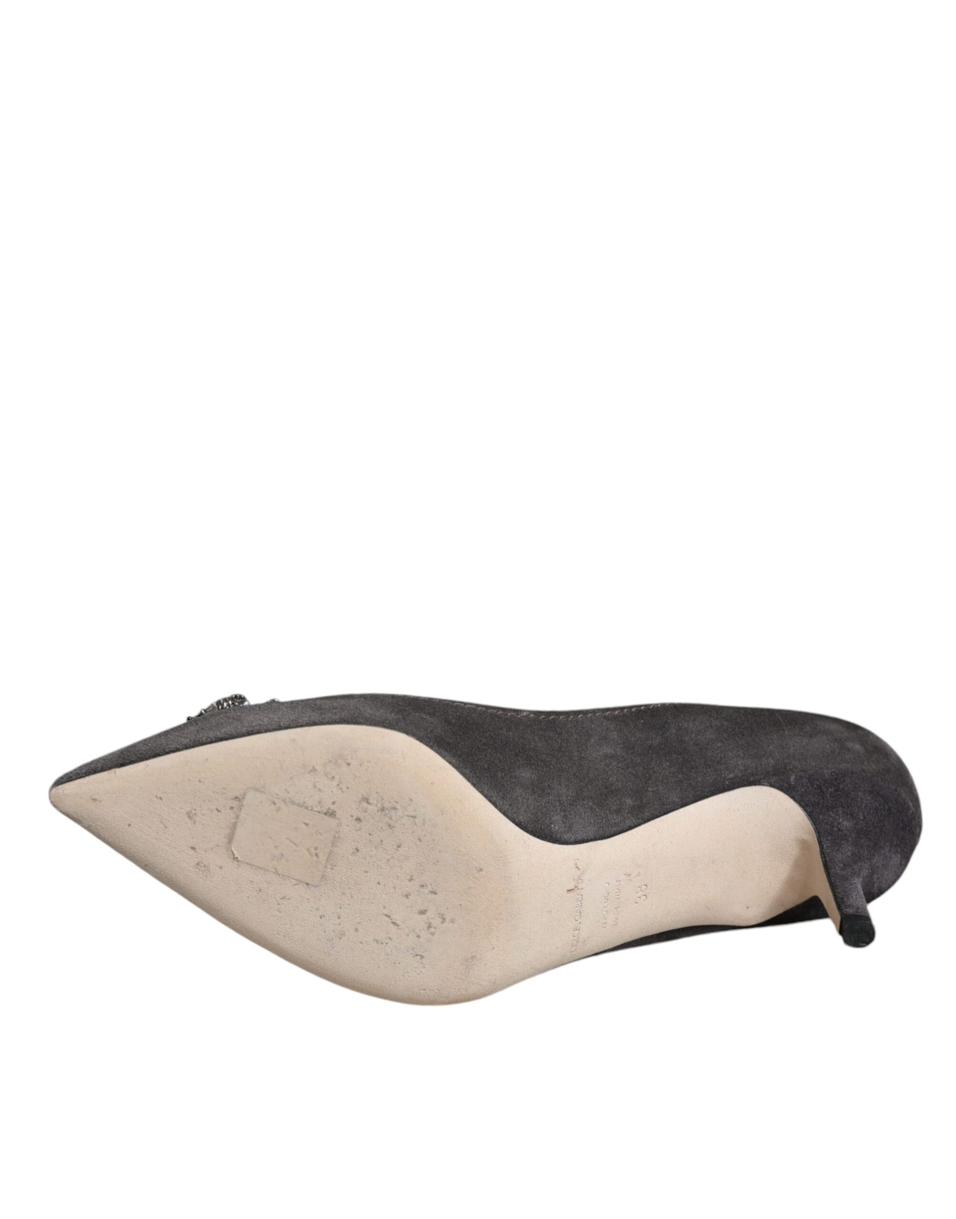 Gray Amore Suede Bellucci Heels Pumps Shoes