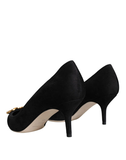  - Black Amore Suede Bellucci Heels Pumps Shoes