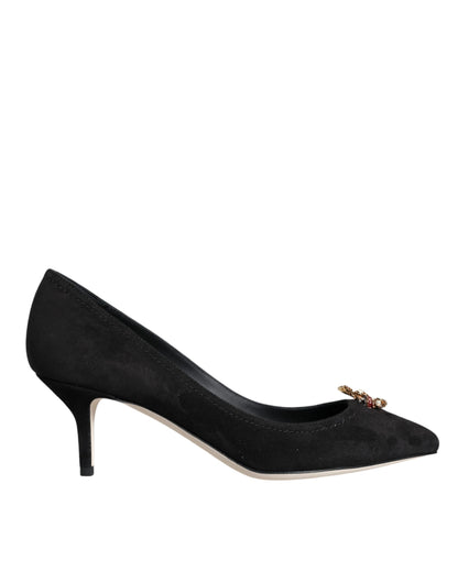  - Black Amore Suede Bellucci Heels Pumps Shoes