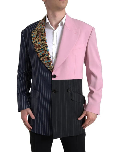  - Multicolor Patchwork Single Breasted Blazer