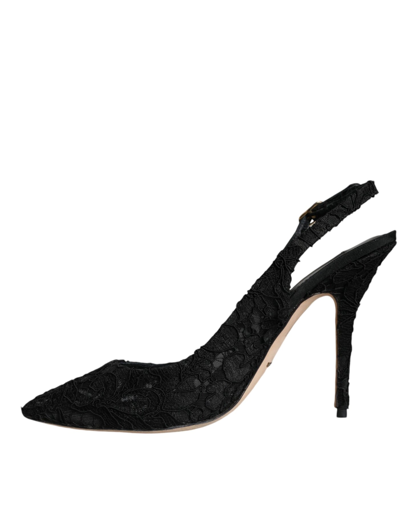  - Black Taormina Lace Bellucci Slingbacks Shoes