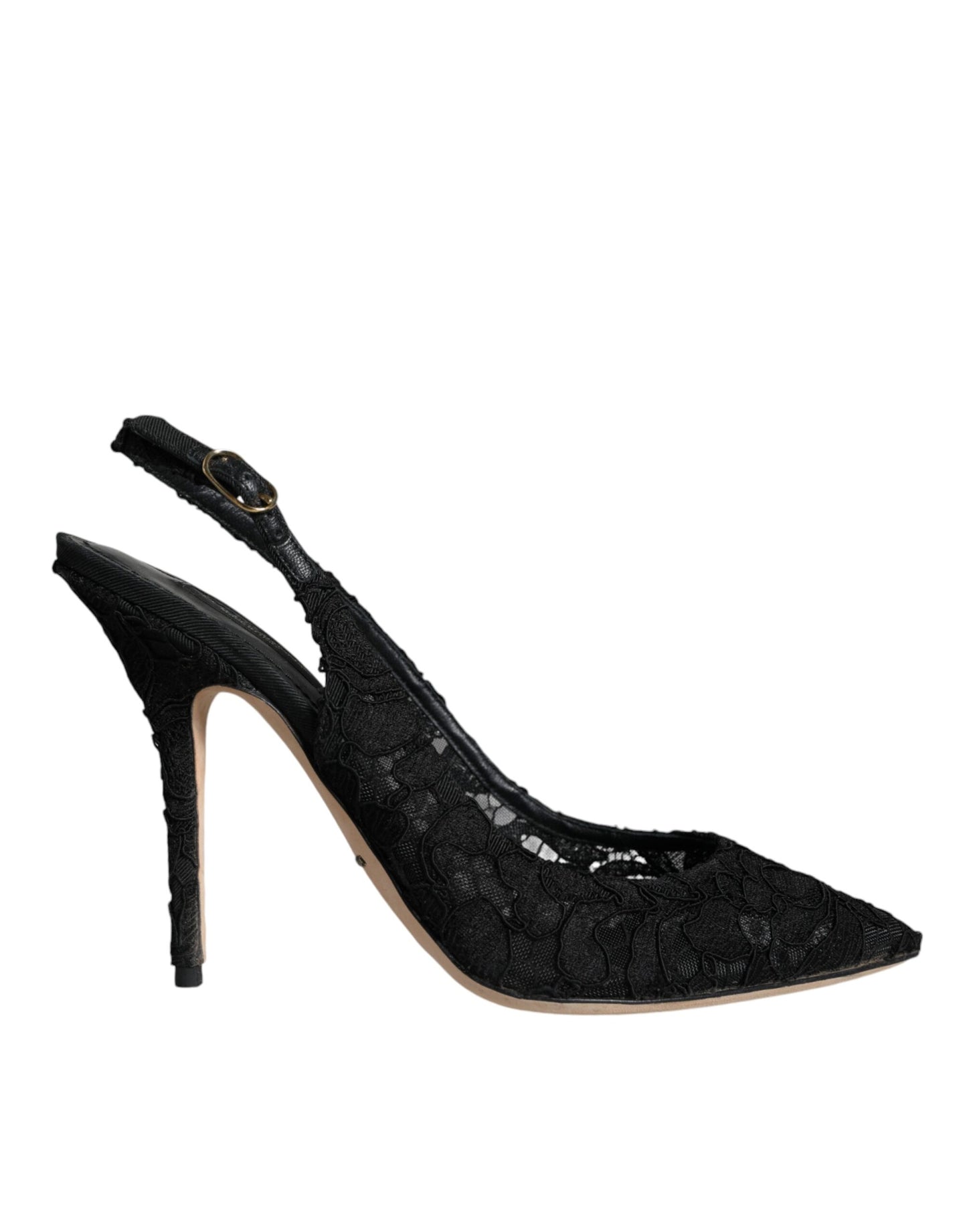  - Black Taormina Lace Bellucci Slingbacks Shoes