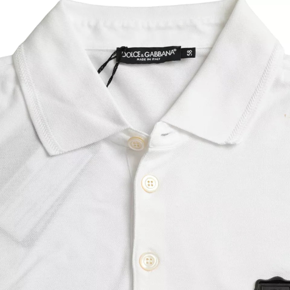  - White Logo Collared Short Sleeve T-shirt