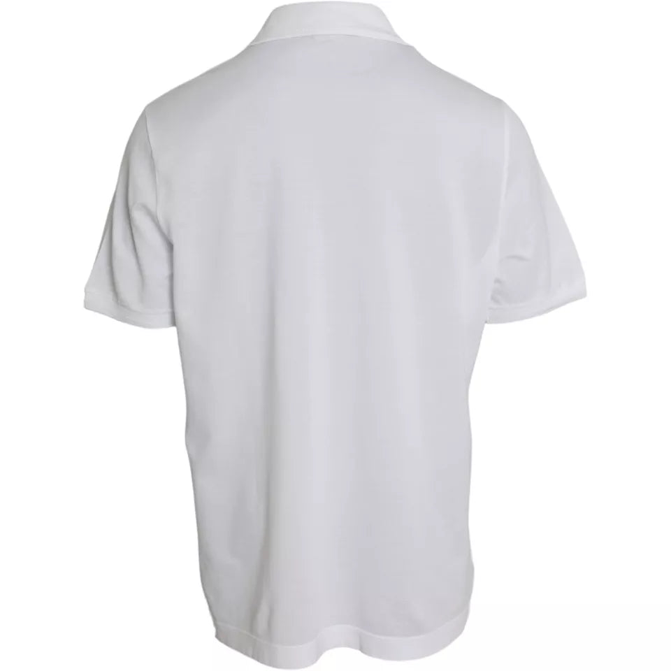  - White Logo Collared Short Sleeve T-shirt