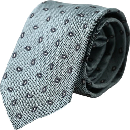  - Green 100% Silk Patterned Adjustable Men Tie