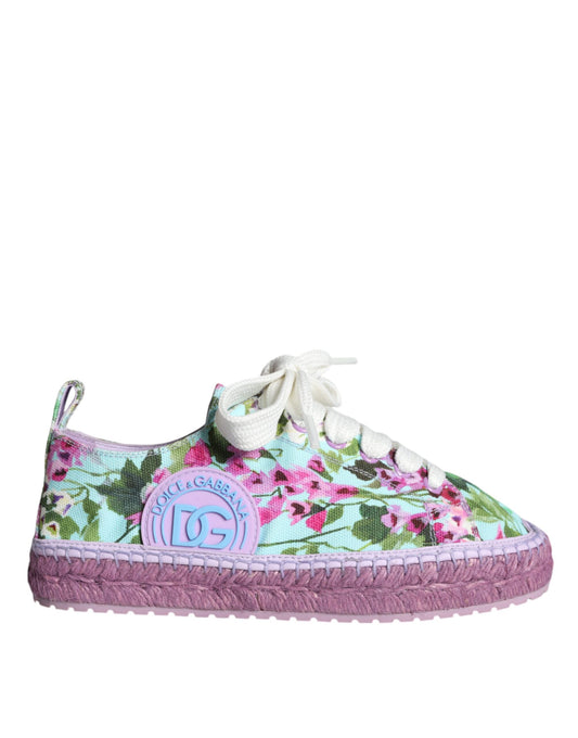  - Multicolor Canvas Floral Espadrilles Sneakers Shoes