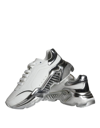  - White Silver Daymaster Leather Sneakers Shoes