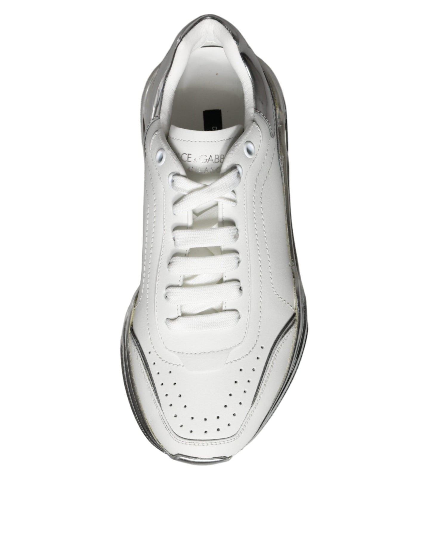  - White Silver Daymaster Leather Sneakers Shoes