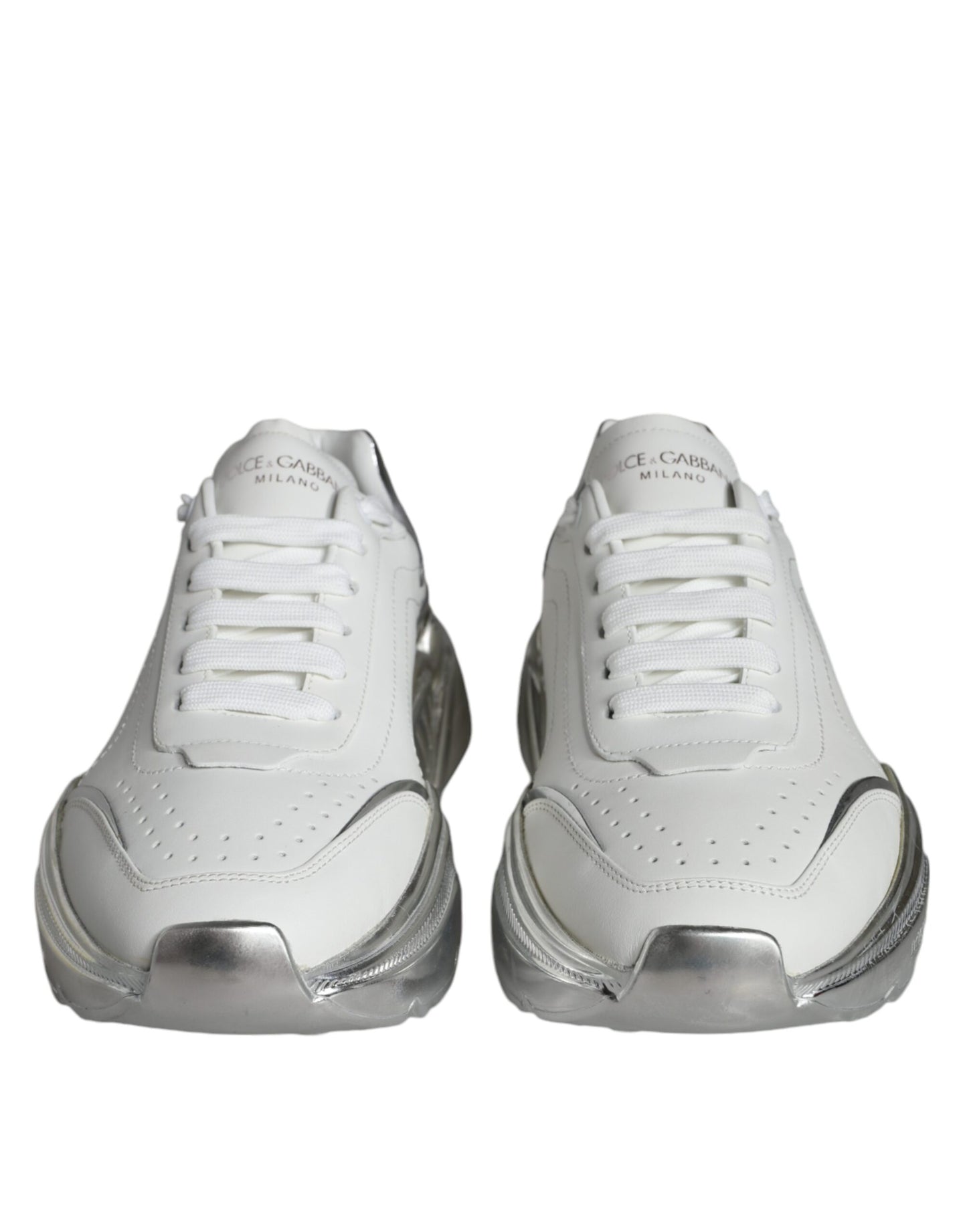  - White Silver Daymaster Leather Sneakers Shoes