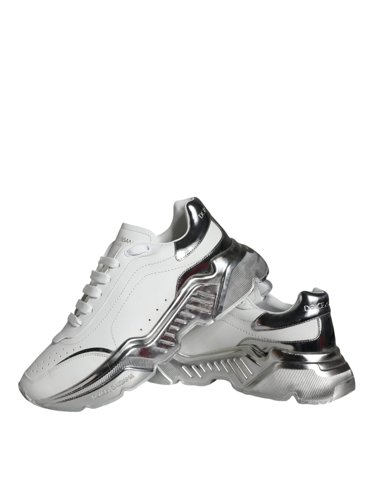  - White Silver Daymaster Leather Sneakers Shoes