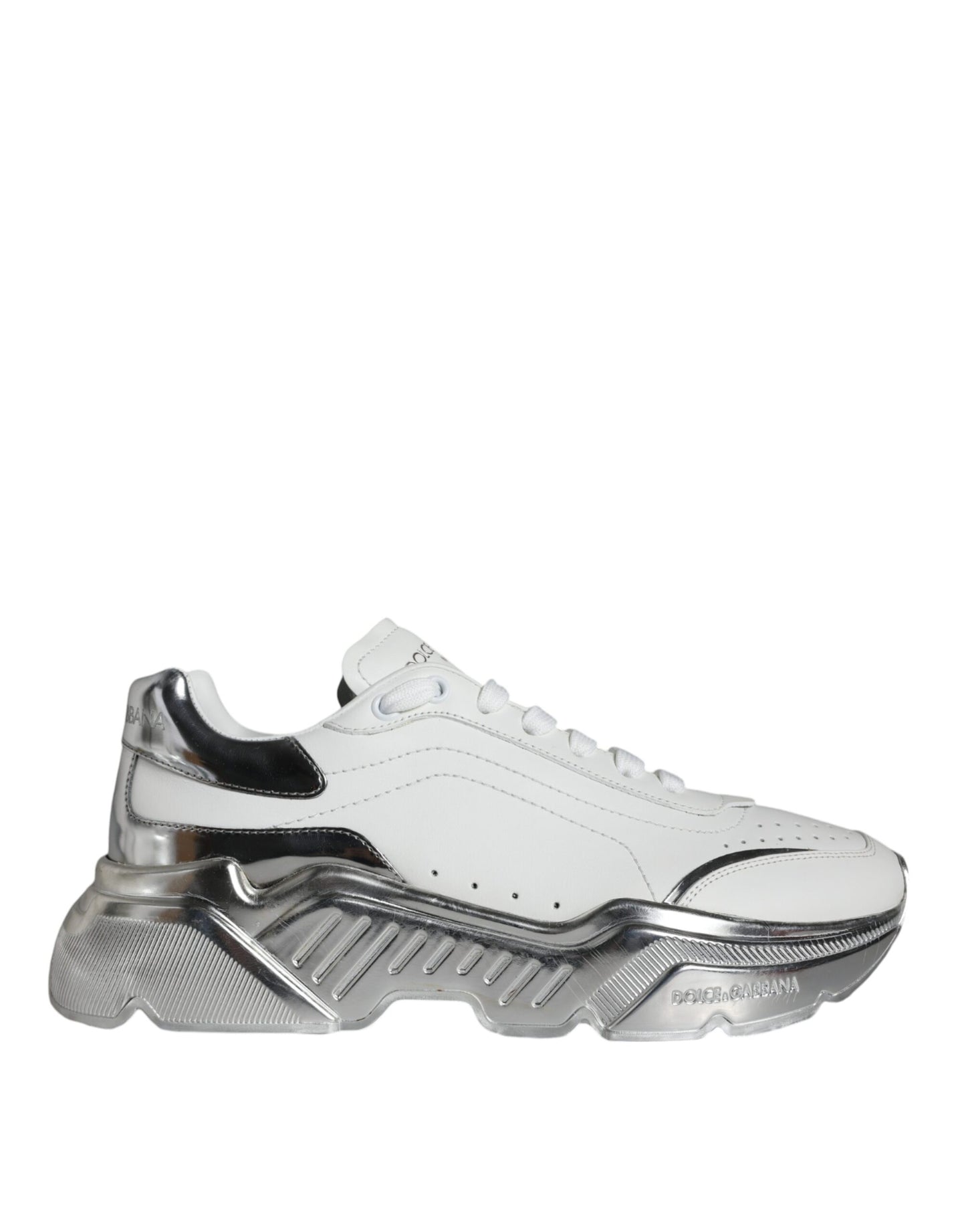  - White Silver Daymaster Leather Sneakers Shoes