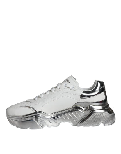  - White Silver Daymaster Leather Sneakers Shoes