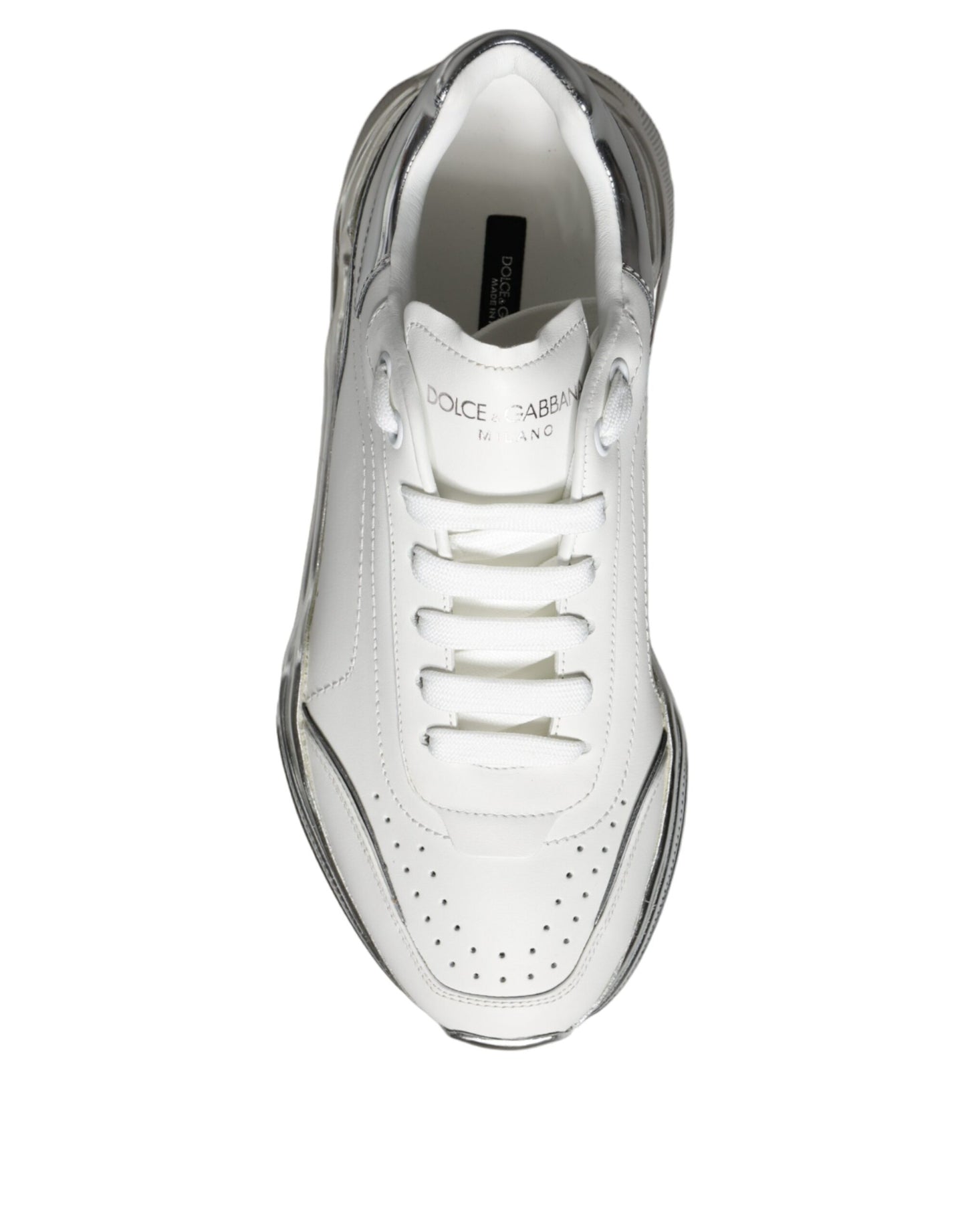  - White Silver Daymaster Leather Sneakers Shoes