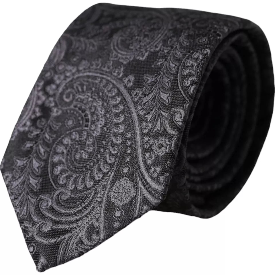  - Gray Patterned 100% Silk Adjustable Men Tie