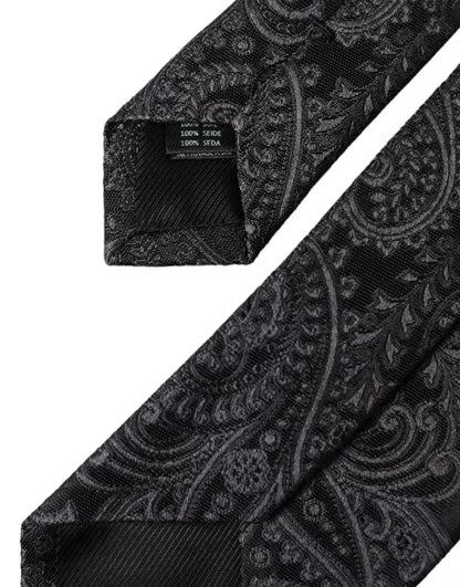  - Gray Patterned 100% Silk Adjustable Men Tie