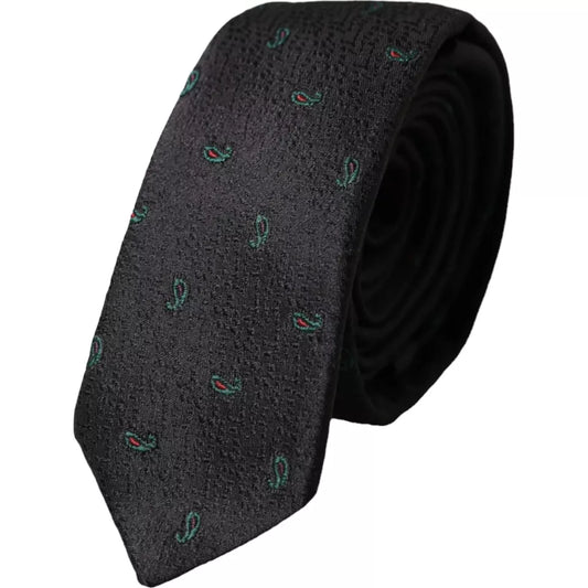  - Black Fantasy 100% Silk Adjustable Men Tie