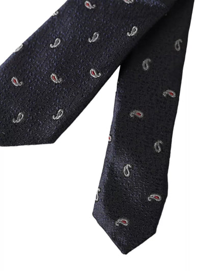  - Dark Blue Fantasy 100% Silk Adjustable Men Tie