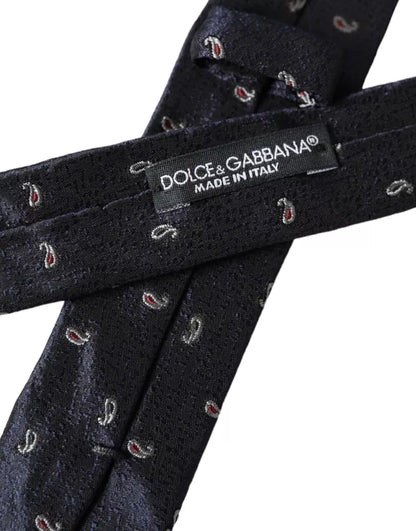 Dark Blue Fantasy 100% Silk Adjustable Men Tie - The Luxe Alliance