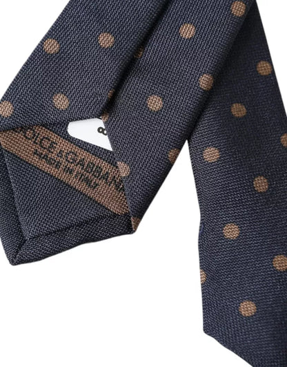  - Black Dotted Fantasy Silk Adjustable Men Tie