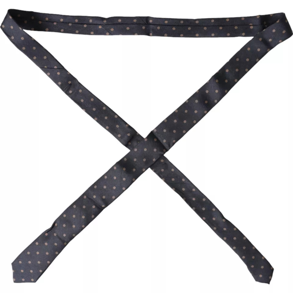  - Black Dotted Fantasy Silk Adjustable Men Tie