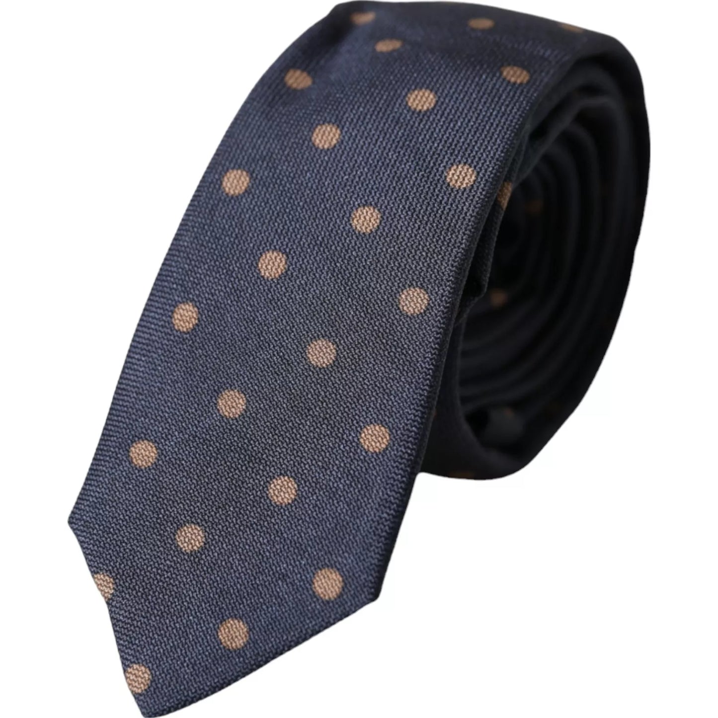  - Black Dotted Fantasy Silk Adjustable Men Tie