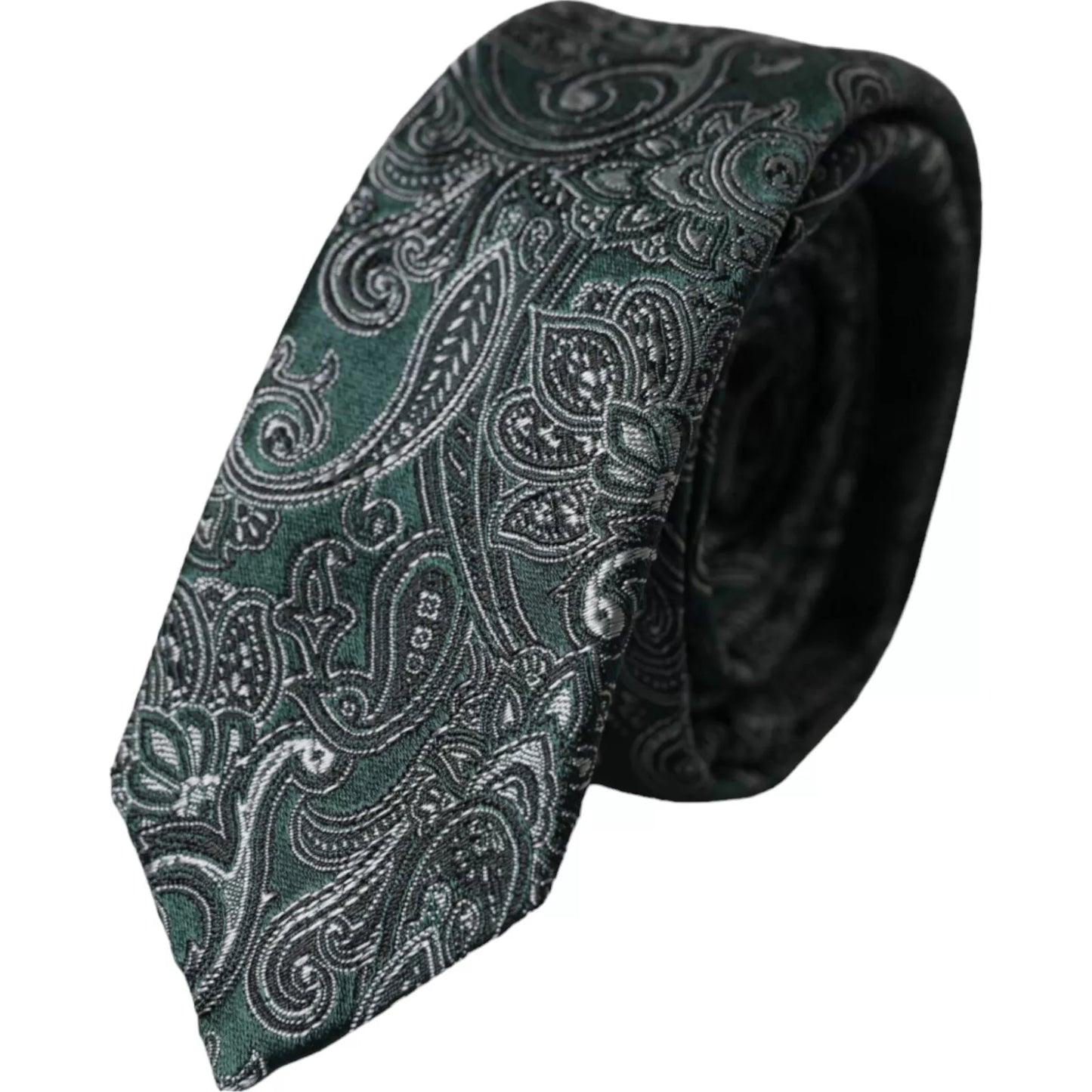 Green Floral Pattern 100% Silk Adjustable Men Tie - The Luxe Alliance