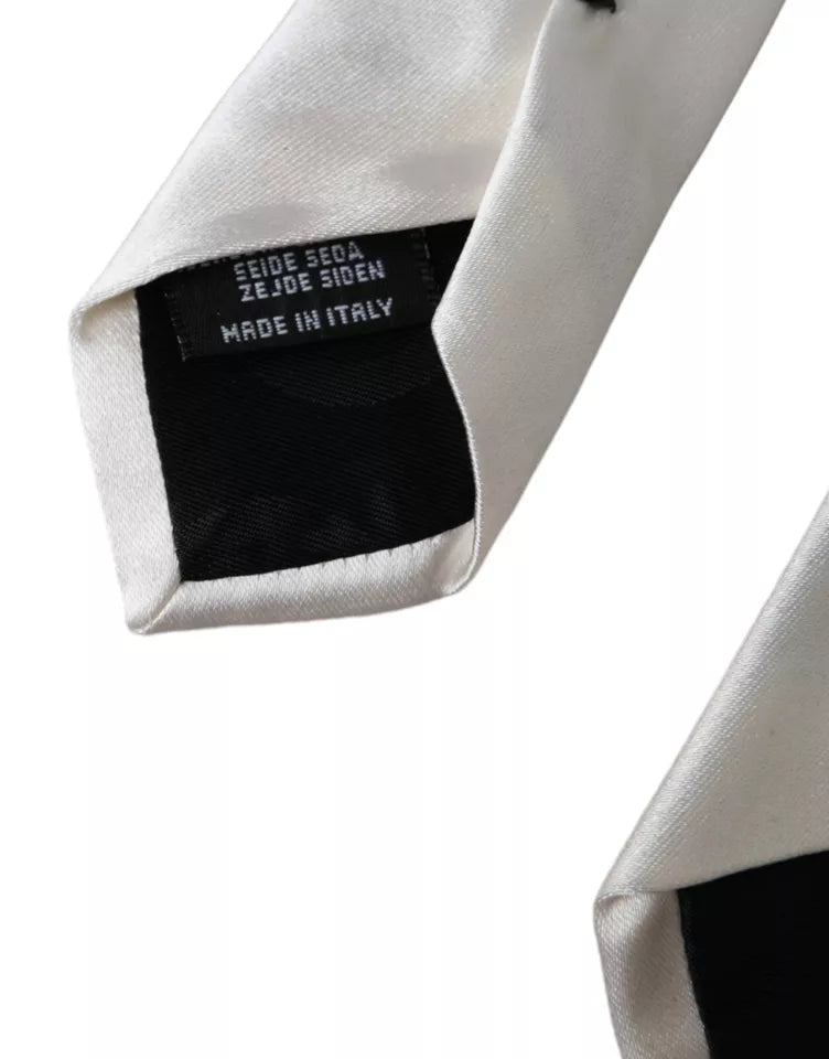  - White Satin Silk Adjustable Men Tie