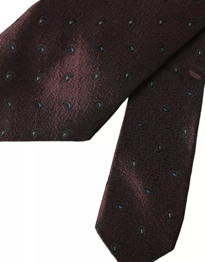  - Bordeaux Fantasy 100% Silk Adjustable Men Tie