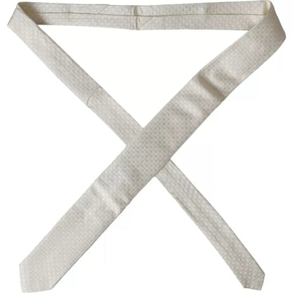  - Off White Silk Adjustable Necktie Men Tie