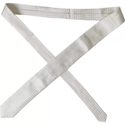  - White Dotted Silk Classic Adjustable Men Tie