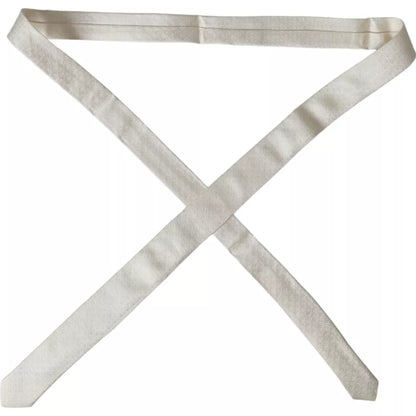  - Off White Patterned Silk Adjustable Men Tie