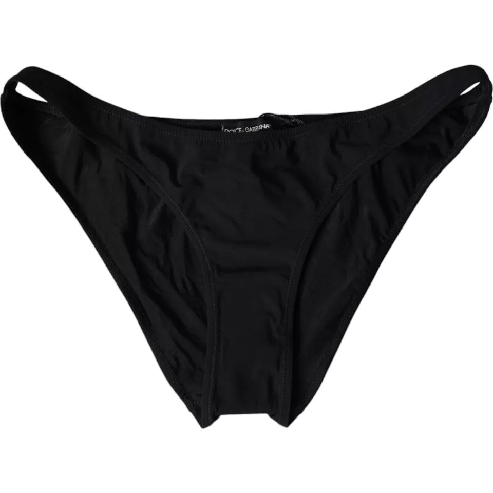 Dolce & Gabbana Black Nylon Bikini Bottom