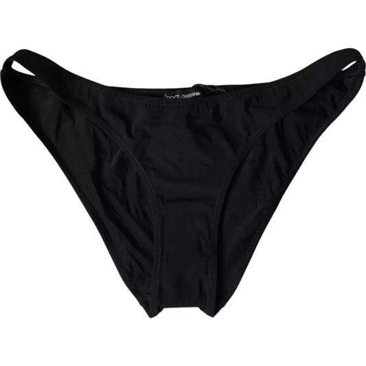 Dolce & Gabbana Black Nylon Bikini Bottom