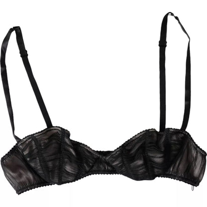  - Black Silk Stretch Women Balconcino Bra Underwear