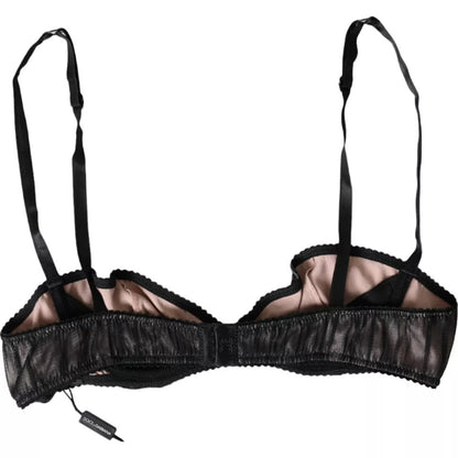  - Black Silk Stretch Women Balconcino Bra Underwear