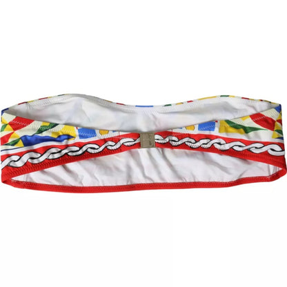  - Multicolor Carretto Bandeau Swimwear Top Bikini