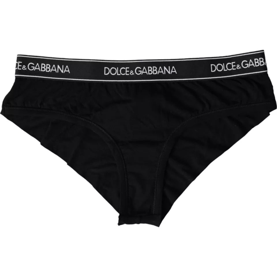  - Black Modal Stretch Branded Logo Underwear