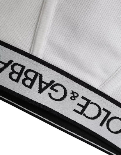  - White Cotton Stretch Branded Logo Underwear