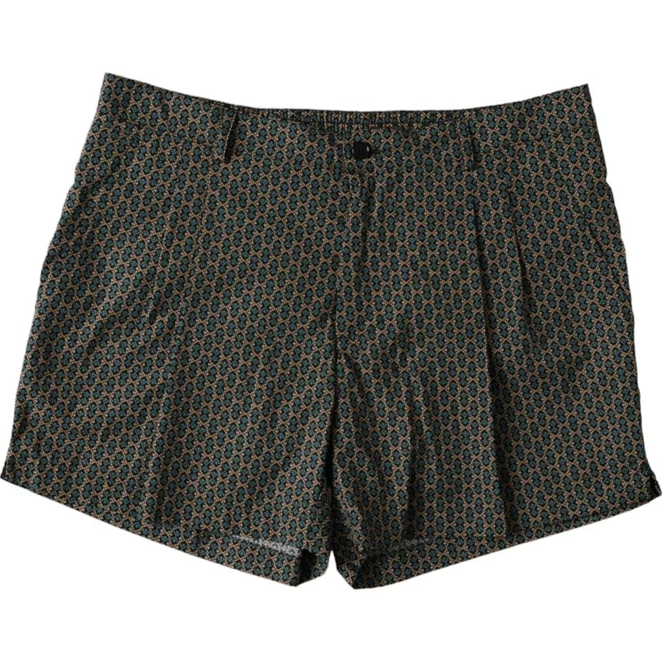  - Brown Patterned Beachwear Swim Shorts Swimwear