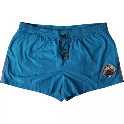  - Turquoise DG Logo Beachwear Shorts Swimwear Men