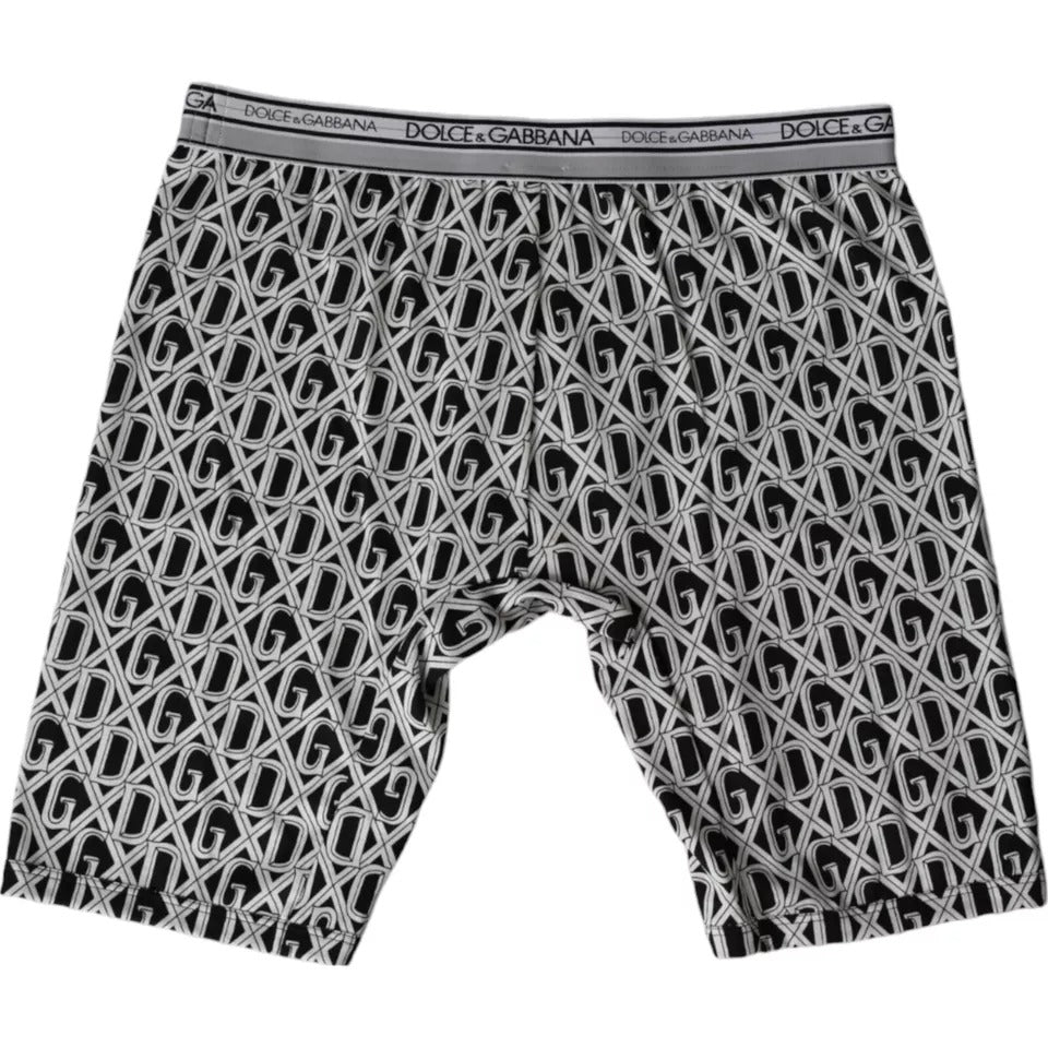 Dolce & Gabbana Black White DG Logo Cotton Stretch Cycling Underwear for Men